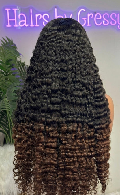 28" Sdd Ombre Burmese Curls 5×5 HD Lace | 1B/4