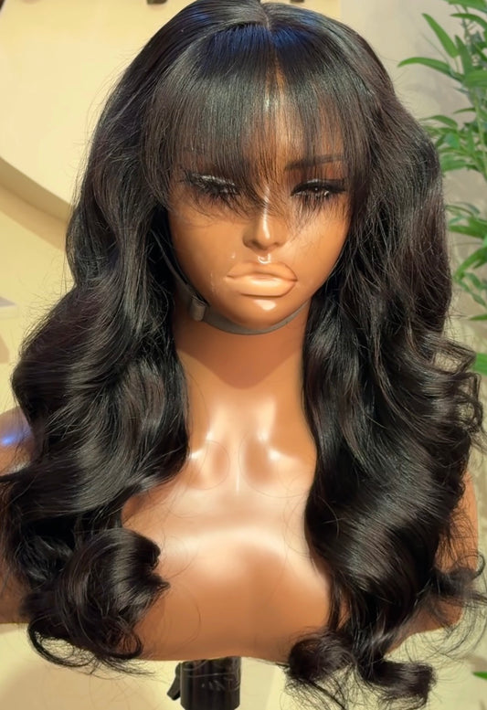 18" SDD Fringe Bounce Wavy Wig – 5x5 HD lace Closure
