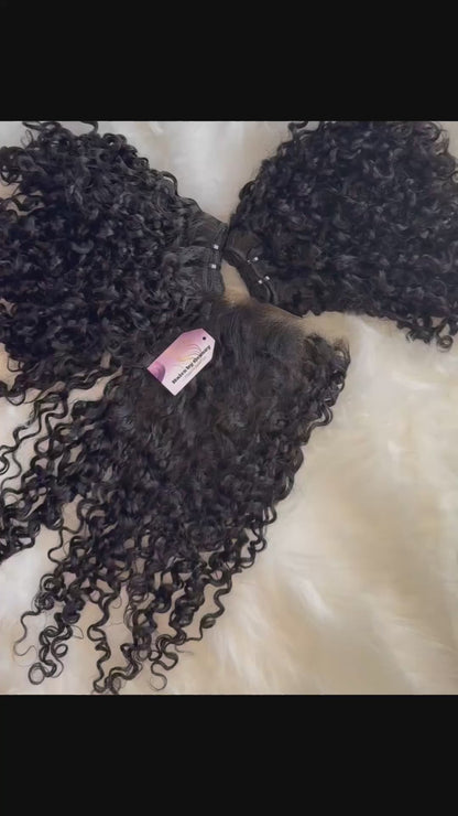 12" SDD Luxury Pixie Curl Bundle with 5×5 HD Lace Closure